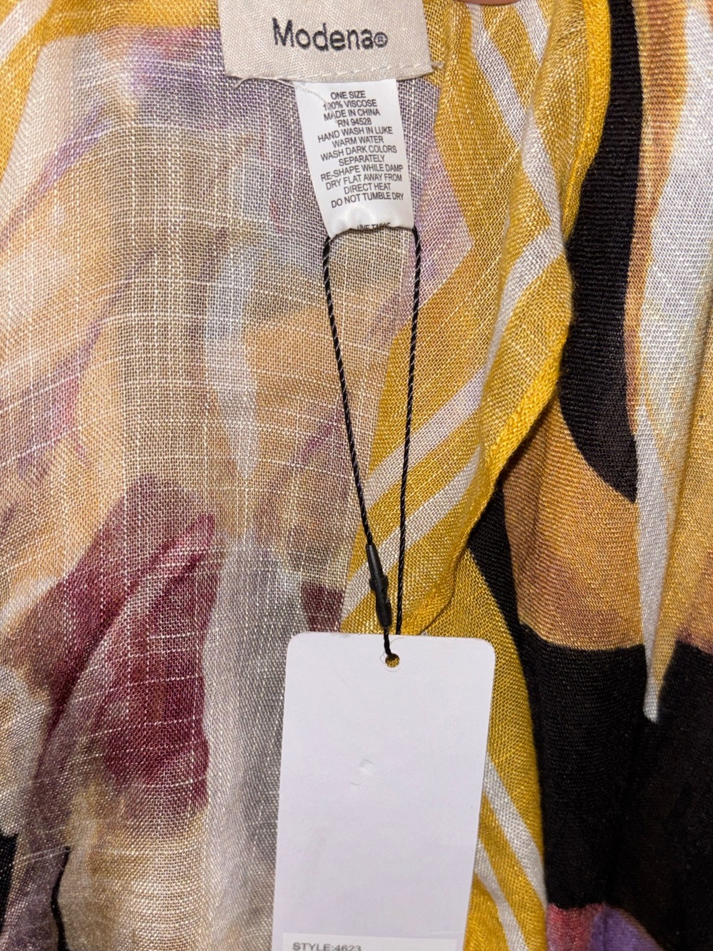 Floral Black & Yellow Lightweight Kimono, NWT - Picture 11 of 11